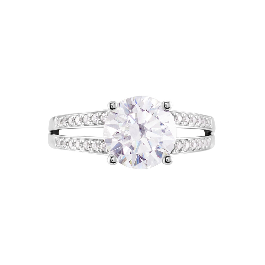 Bague Anthyme Or Blanc Oxyde De Zirconium