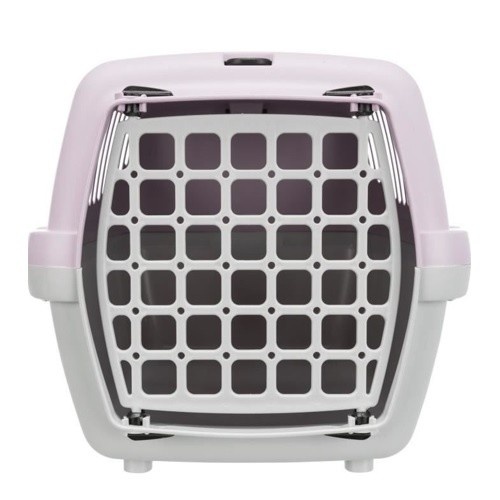 Transportadora para animais de estimação Trixie Capri com alça, cinza e malva