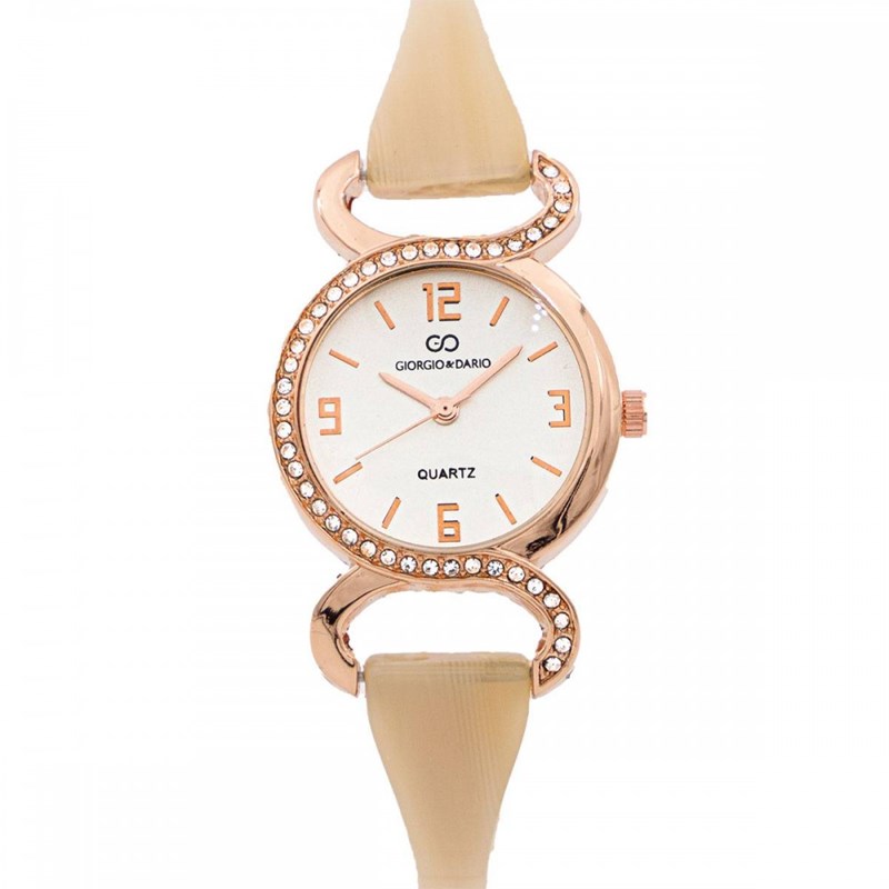 Coffret montre Femme GIORGIO bracelet Acier Rose Métal