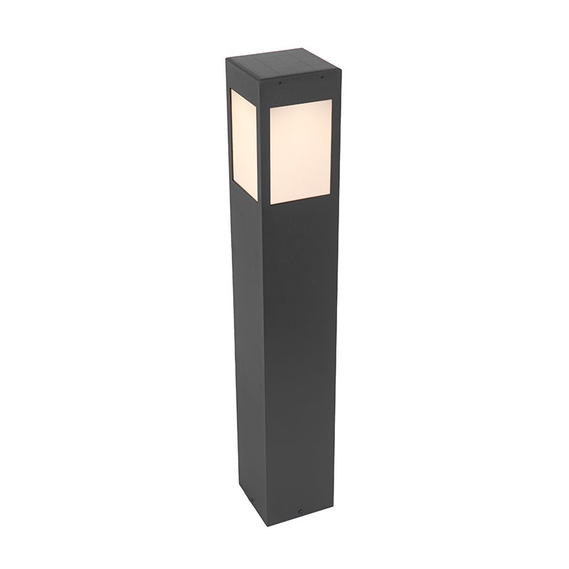 Staande buitenlamp, zwart, 80 cm, met dimlicht en sensor, op zonne-energie - Charlotte
