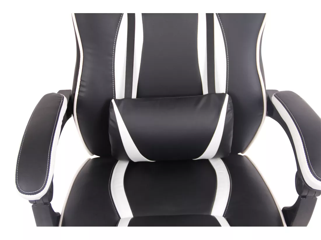 Chaise de bureau - Similicuir & Plastique - Noir / Blanc - Heat