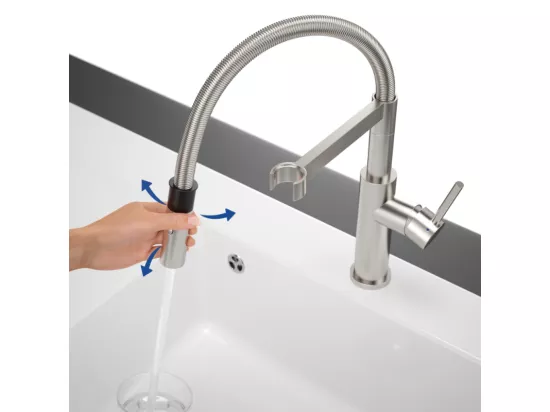 Robinet cuisine VILLEROY ET BOCH Steel expert 2.0 acier massif