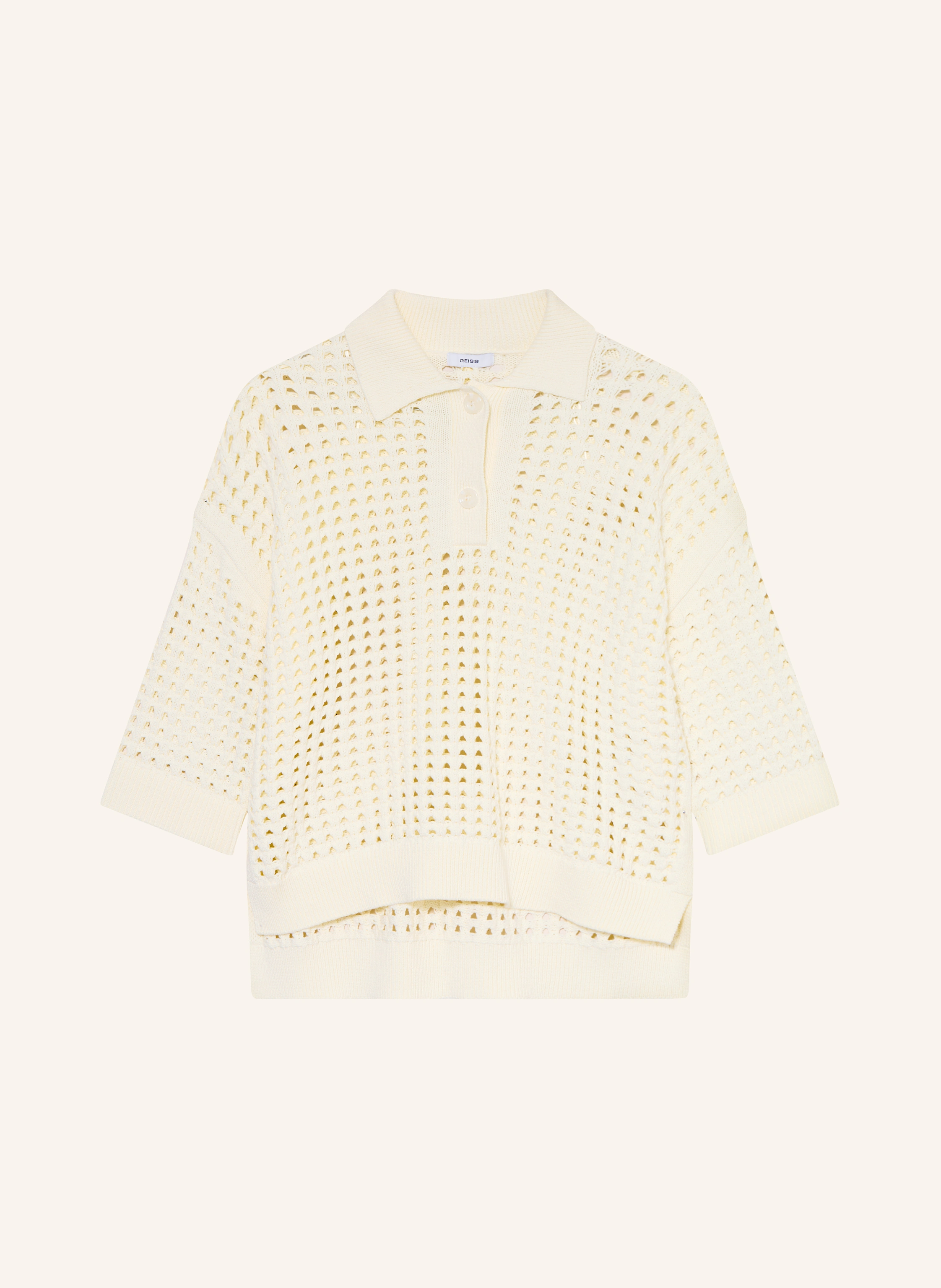 REISS Strick-Poloshirt mit 3/4-Arm