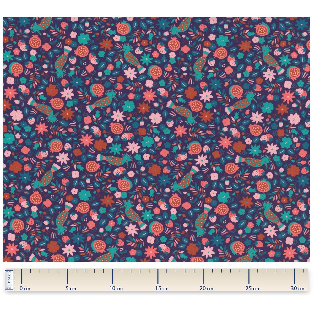 Coupon Tissu 50 Cm Huppette Fleurie