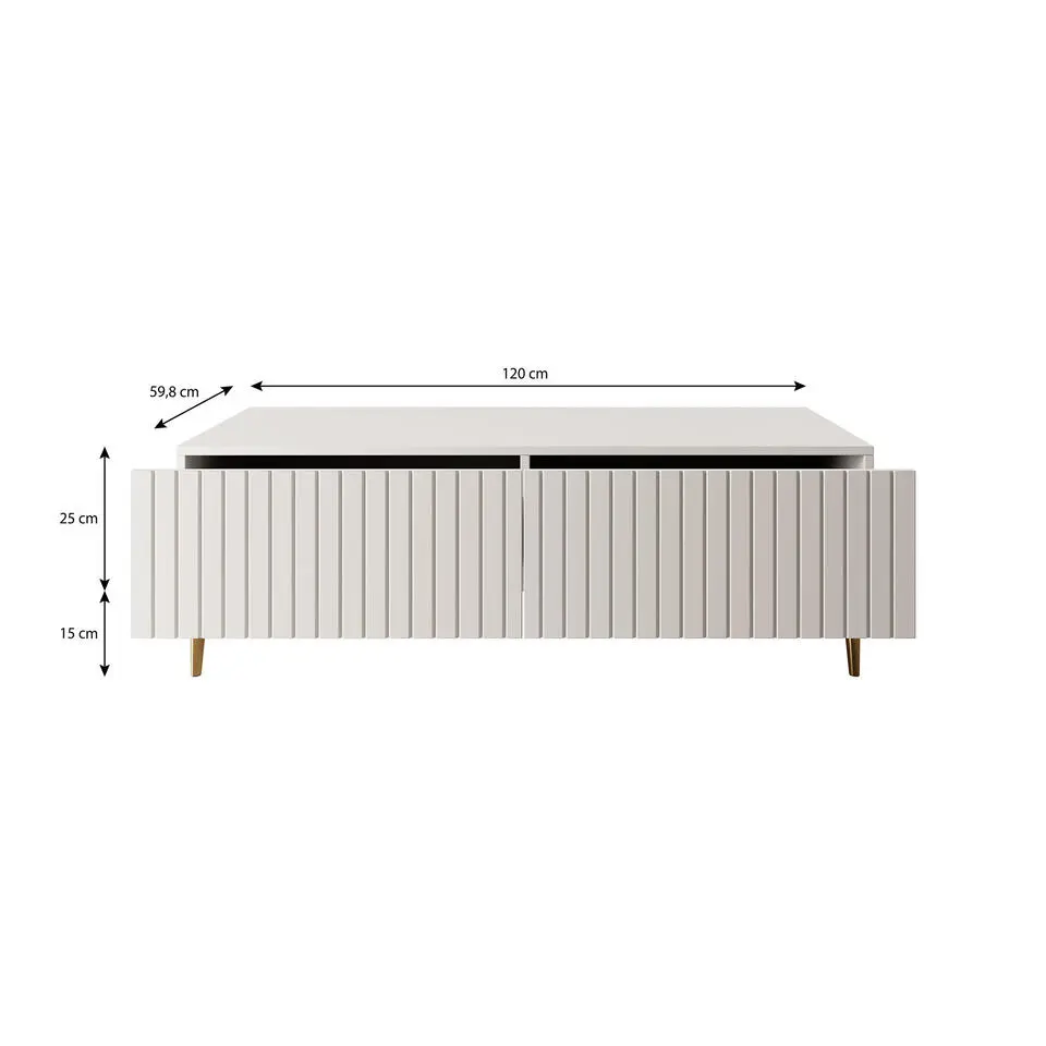 Meubella - Salontafel King - Mat Zwart - 120 cm