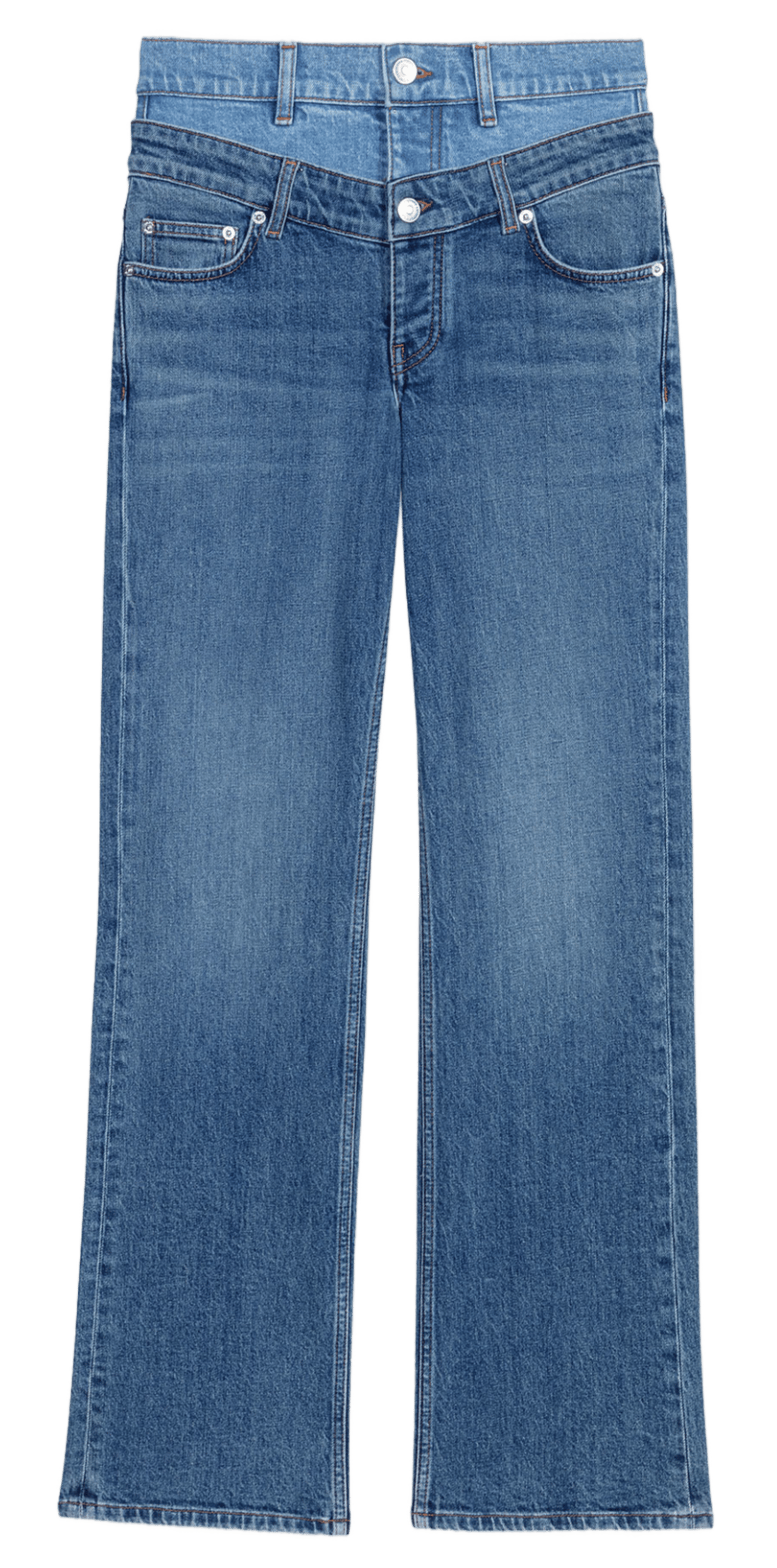 Jean droit en coton mélangé | Bleu