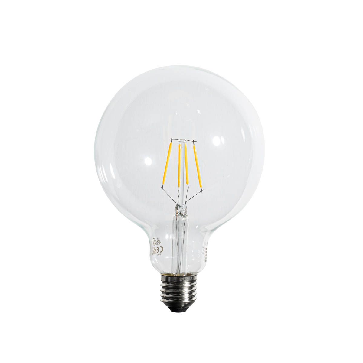 E27 dimbare LED spiraal filament G125 5W 450 lm 2700K