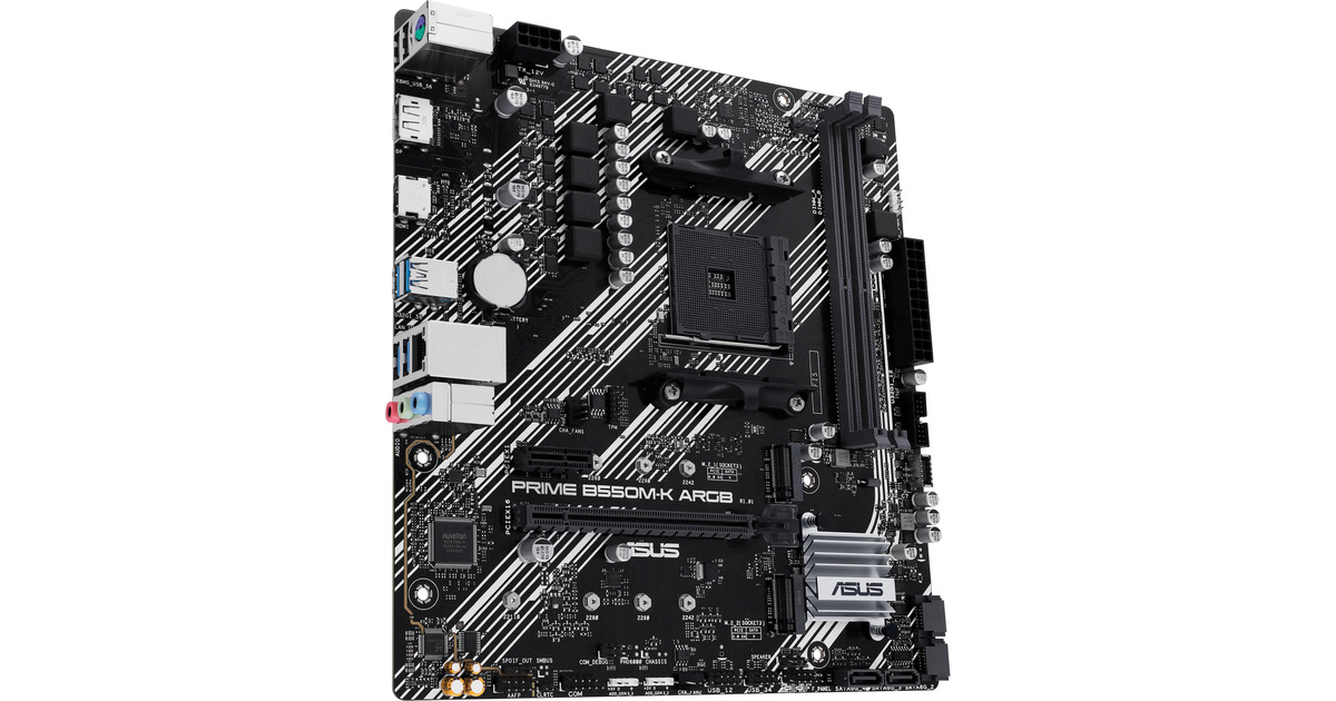 ASUSPRIME B550M-K ARGB socket AM4 moederbord  (RAID, Gb-LAN, Sound, ATX)