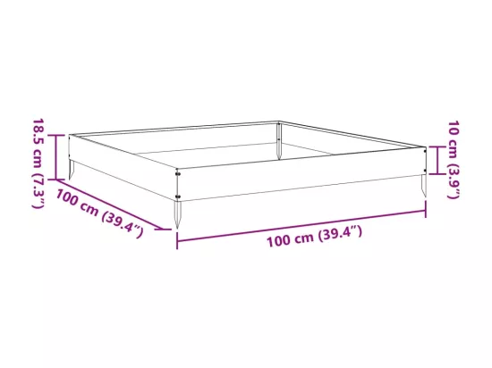 Jardinière bac lit surélevé noire 100 x 100 x 45430 cm 02_0039257