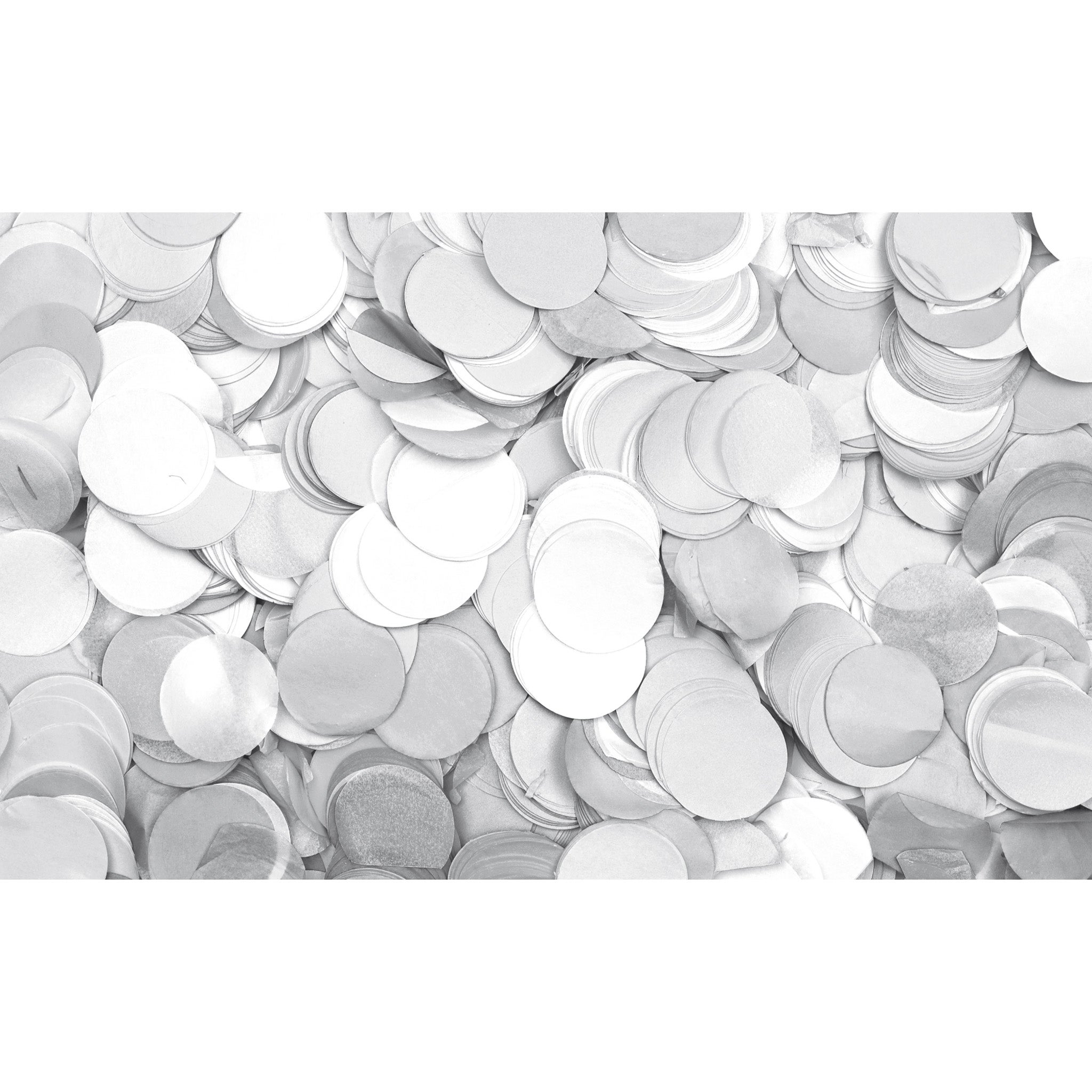 Showgear Metallic Confetti rond 1 kg 55 mm, wit