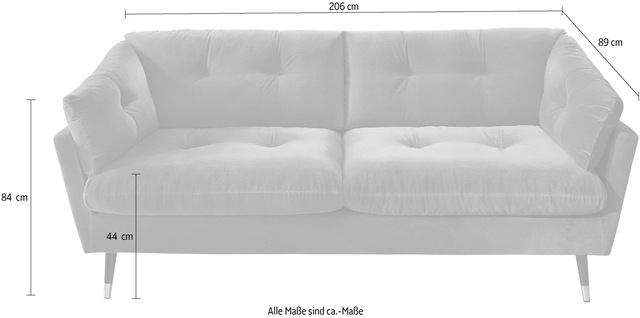 Trends by HG 2,5-Sitzer »Japan« mit Fuss in Holz-Metallkombination, frei im Raum stellbar