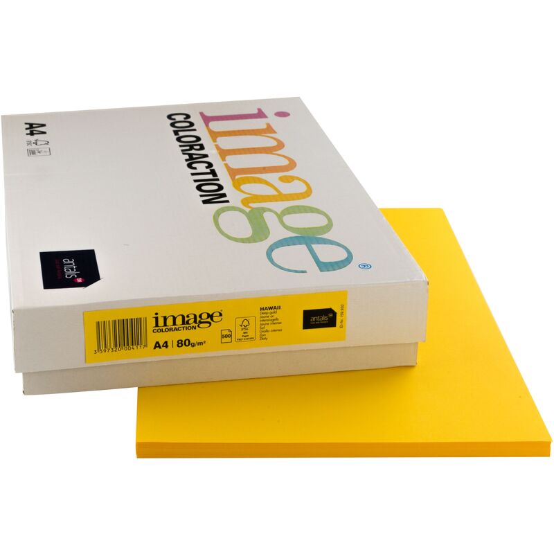 Image Coloraction Papier farbig, A4, 80 g/m², Hawai Intensivgelb