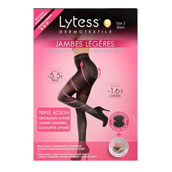 Collant minceur 70D jambes légères T3 noir