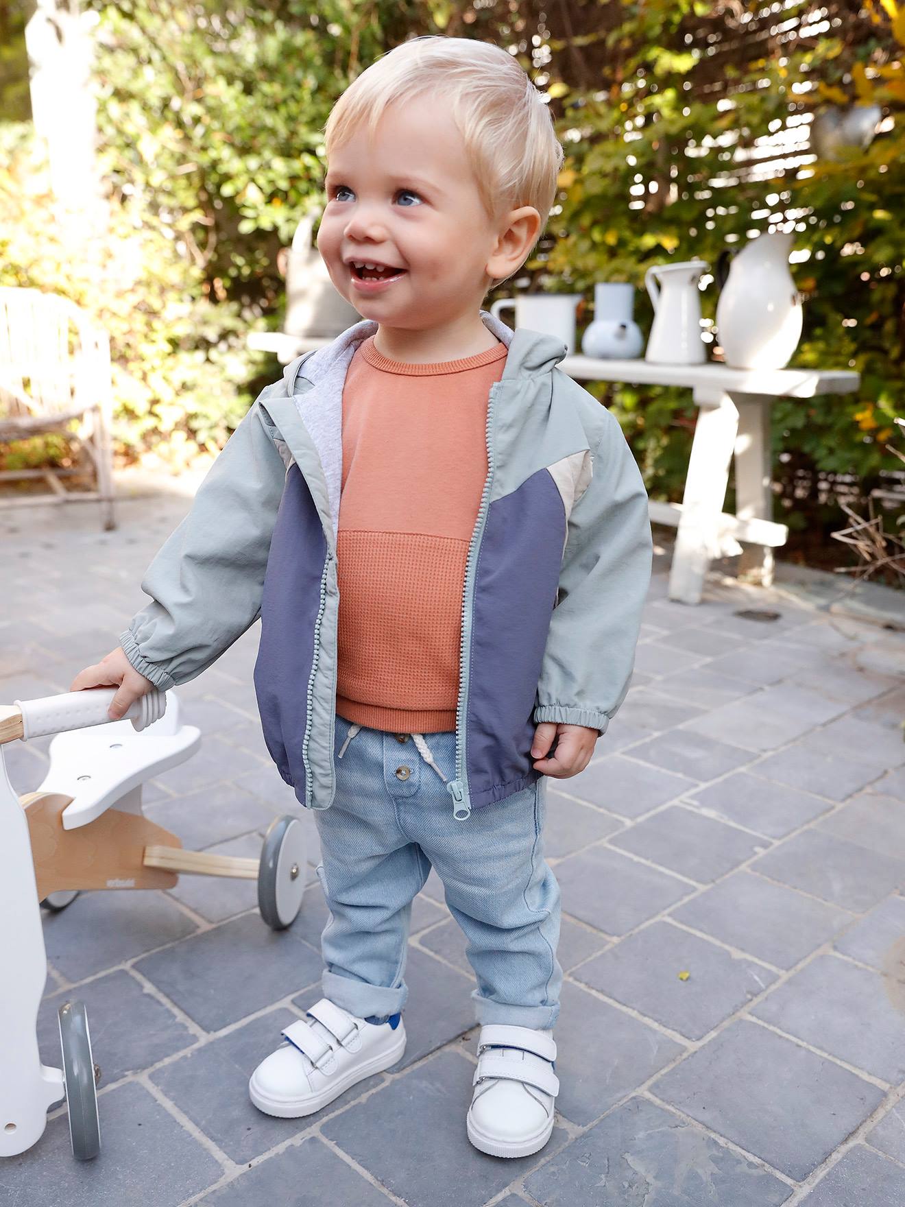 Calça jeans leve para bebê, jeans desbotado