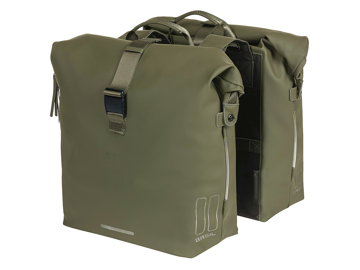 Basil SoHo Nordlicht dubbele fietstas - Olive Green