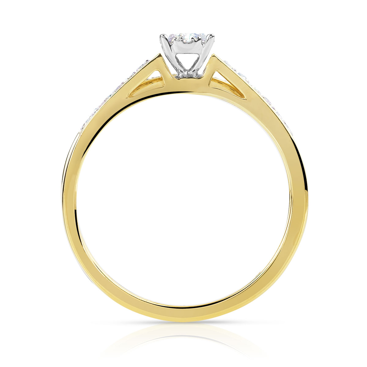 Duo alliance demi-tour solitaire or 750 2 tons diamants