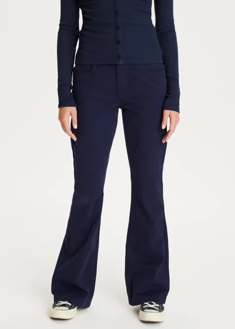 Flared broek twill blauw (BLW.D)