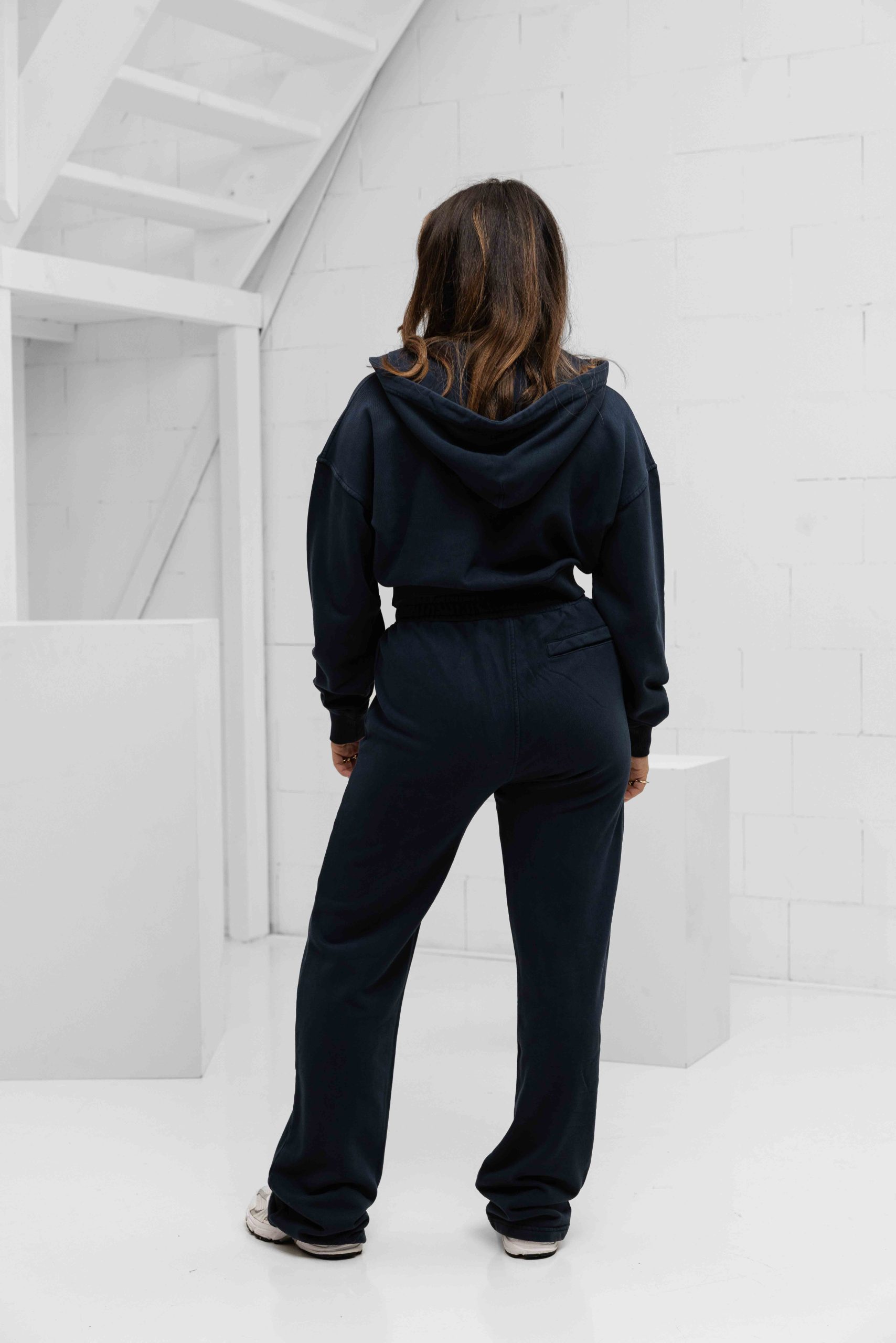 Malelions Cropped Zip Trainingspak Dames Donkerblauw