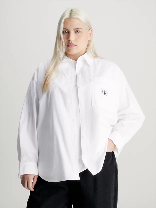 Camisa de algodão popeline tamanho grande