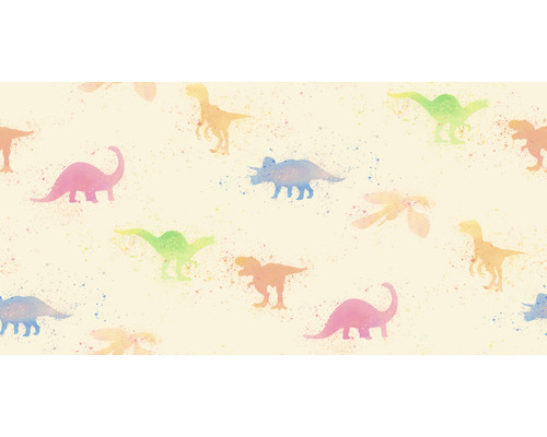 Vliesbehang 38146-1 Little Love Dinos geel kleurrijk