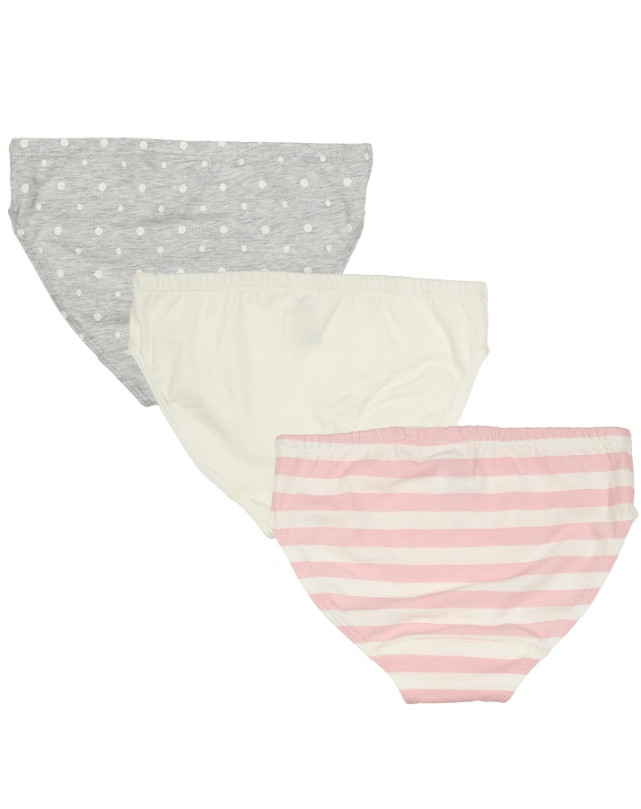 Slip RIO STRIPES & DOTS 3er Pack in hellgrau melange/weiß