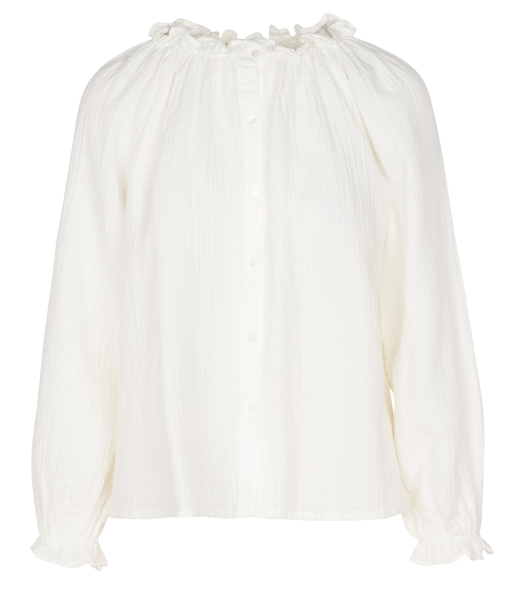 Blouse col rond en coton bio | Beige