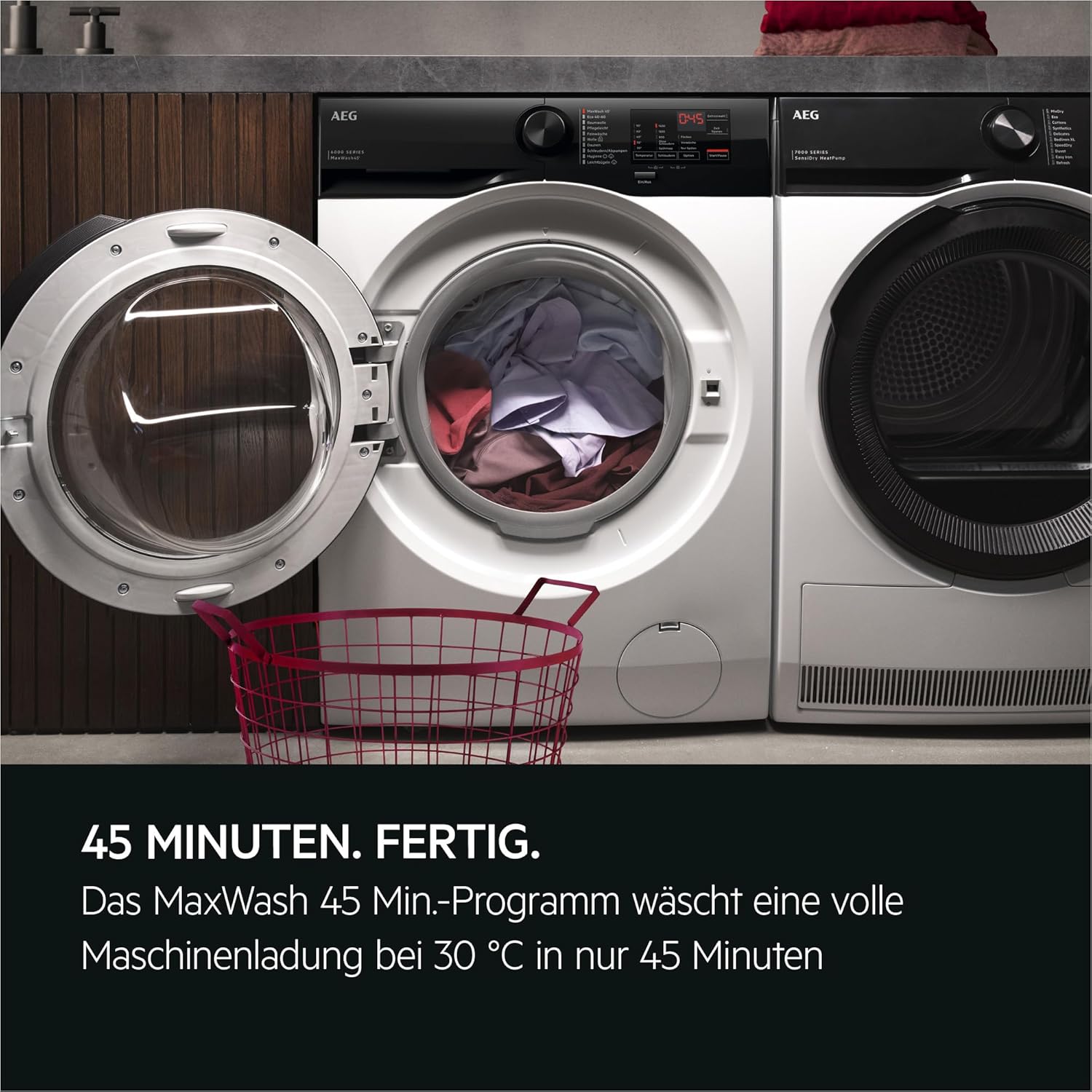 AEG Waschmaschine 8 kg, Serie 6000 ProSense: Mengenautomatik für automatische Anpassung von Waschdauer & Energieverbrauch, Startzeitvorwahl, Nachlegefunktion, Vollwasserschutz, 1400 U/min, L6R6AMZ48FL