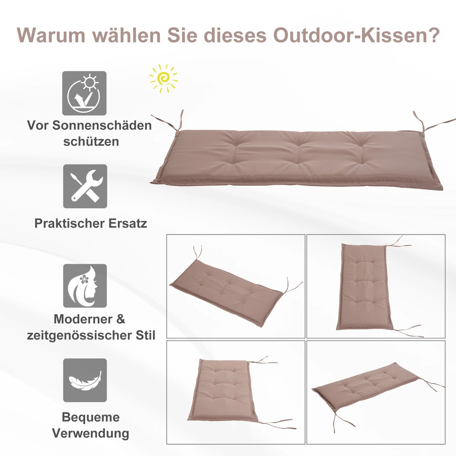 Outsunny Bankauflage im 2er-Set beige