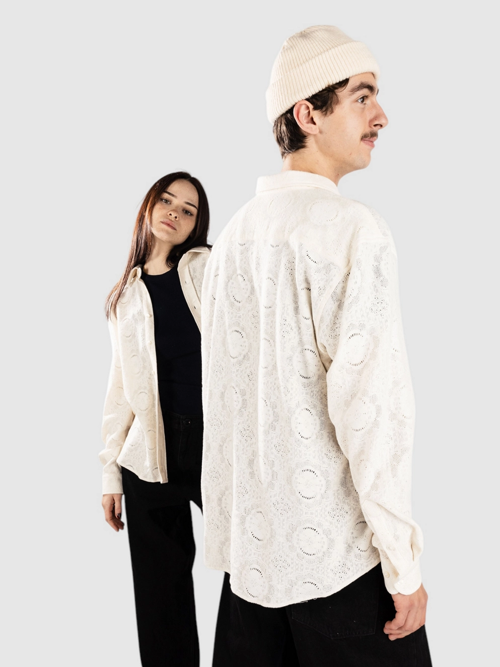 Woodbird Yuro Knitted Shirt off white