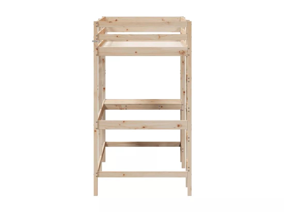 Lit superposé avec bureau 90x190 cm bois de pin massif