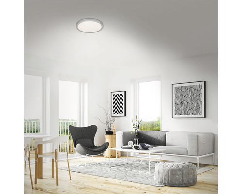 LED plafondlamp 24W 3000 lm 4000 K Ø 38 cm Runa zilver + sterrenhemel