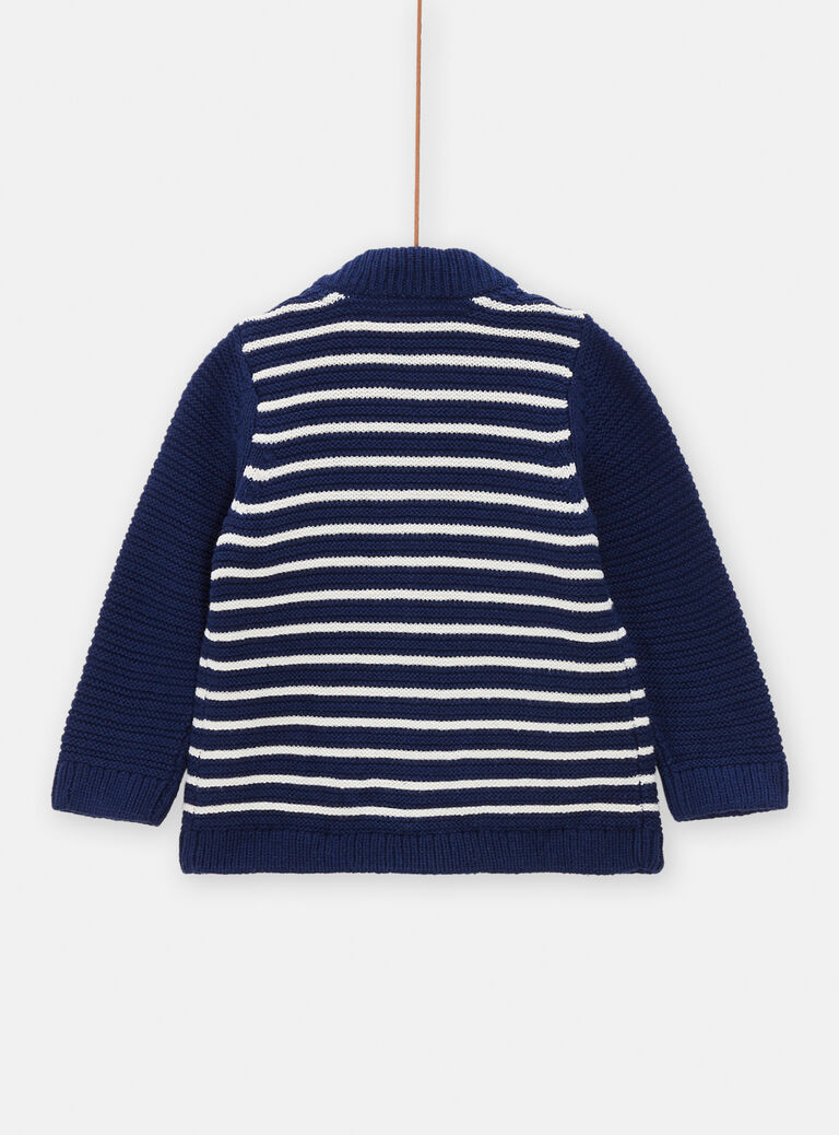 Gilet bleu marine à rayures pour bébé garçon