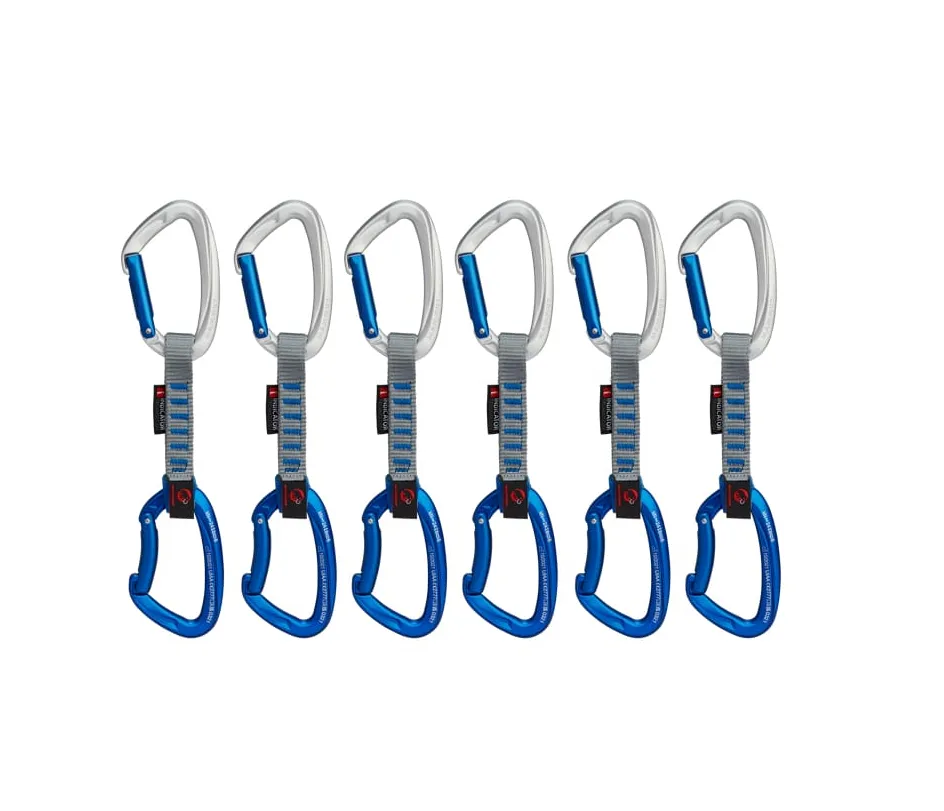 Mammut Crag Keylock 10 Cm Indicator 6-Pack Quickdraws Straight Gate/Bent Gate Key Lock