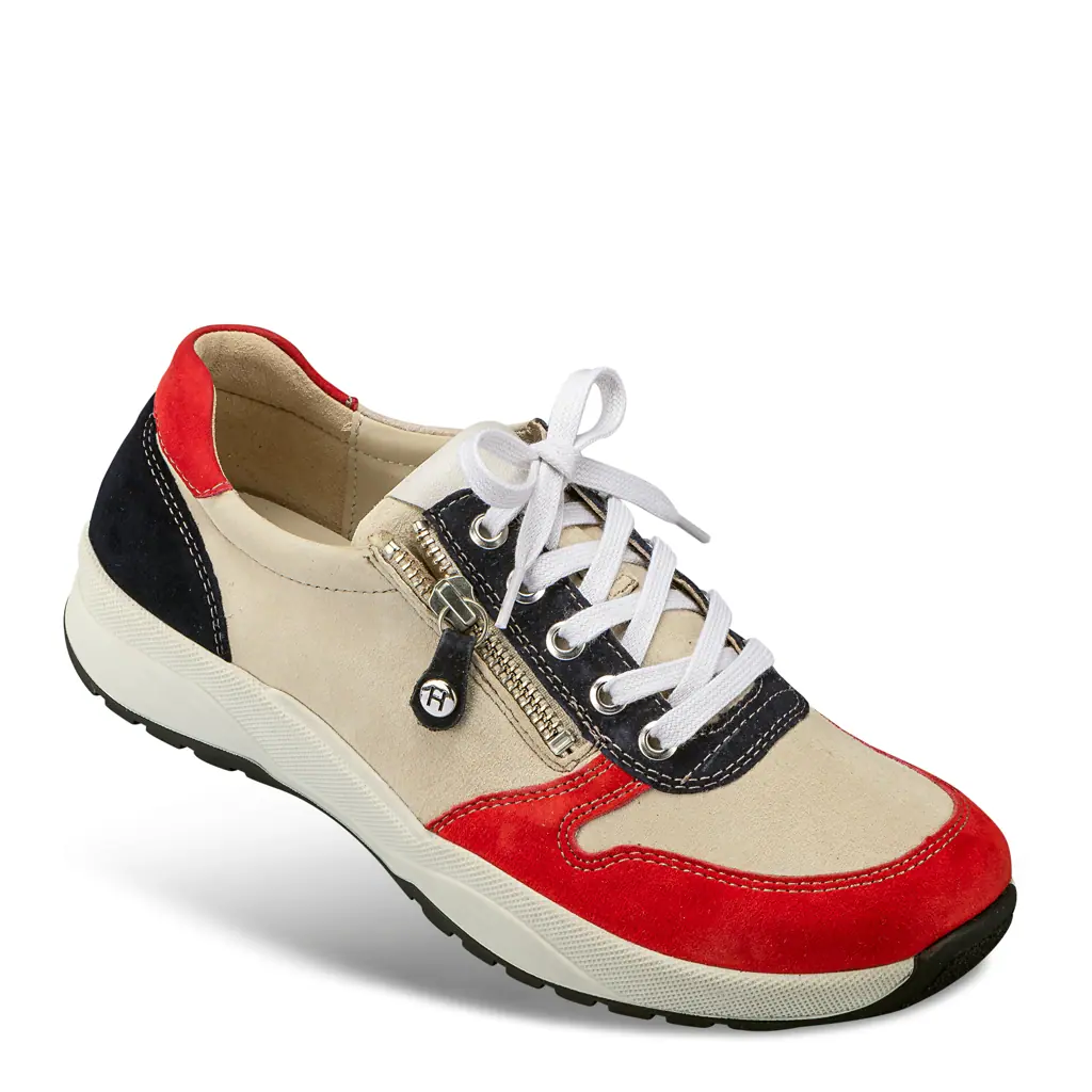 Schnürschuhe - Sneaker NIZZA beige-rot
