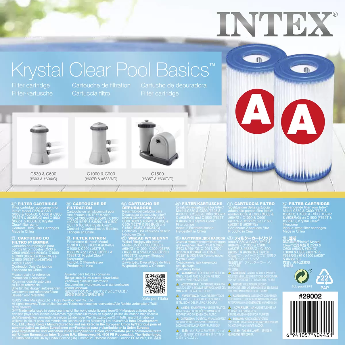 Filterpatrone für Pool Intex blau,weiss