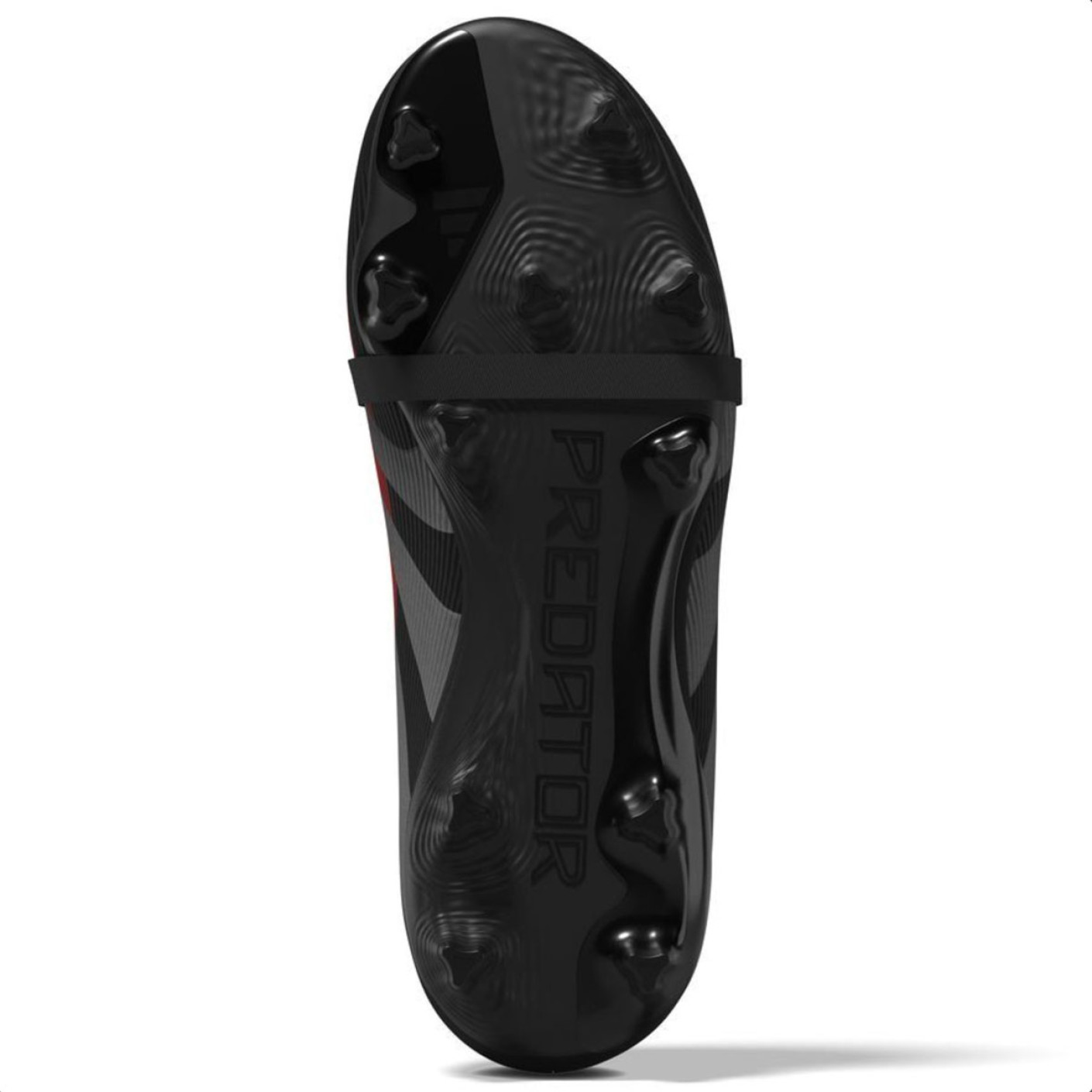 Adidas Predator League FT Gras Voetbalschoenen (FG) Kids Zwart Grijs Rood