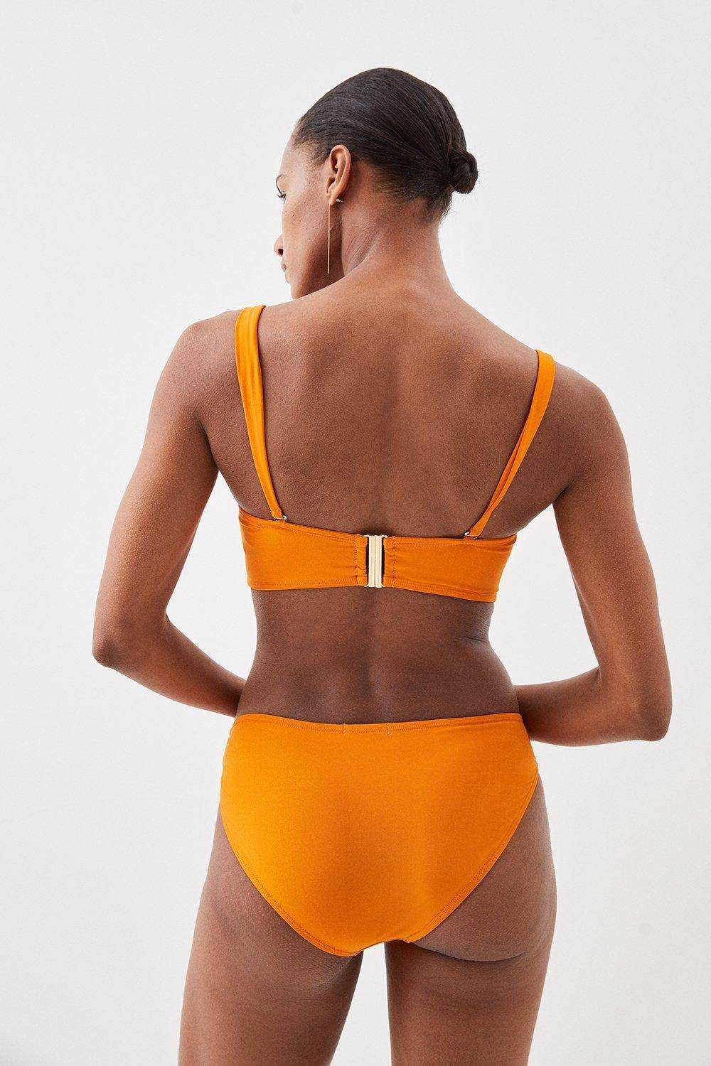 KarenMillen Maillot de bain bikini haut à bretelles détachables, bordé d'or