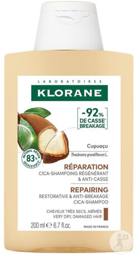 Klorane Cupuaçu Bio Shampoing Réparation Régénérant & Anti-Casse Cheveux Très Secs Abimés 200ml