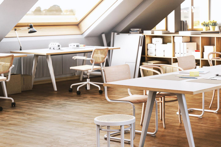 Thonet S64 VDR bureaustoel gevlochten riet, zwart, chroom onderstel