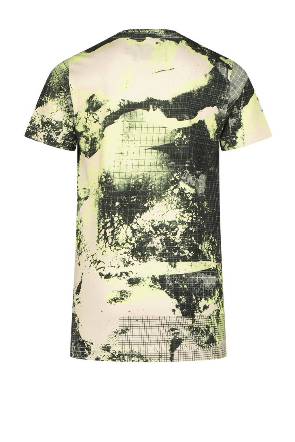 Raizzed T-shirt Zinder met all over print geel/zand/zwart
