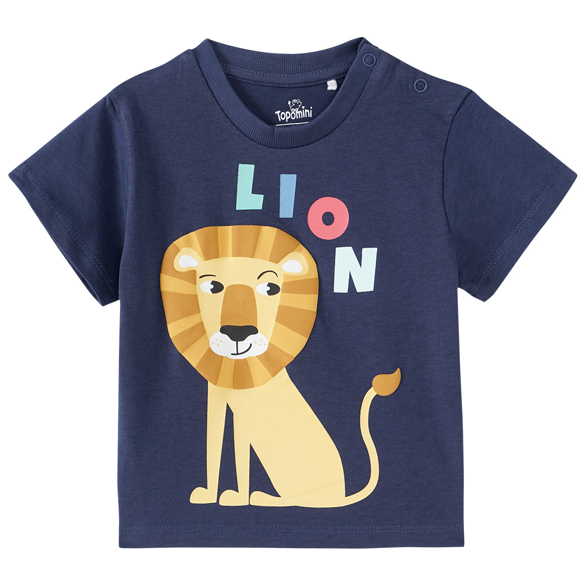 Topomini Baby T-Shirt mit Löwen-Motiv dunkelblau