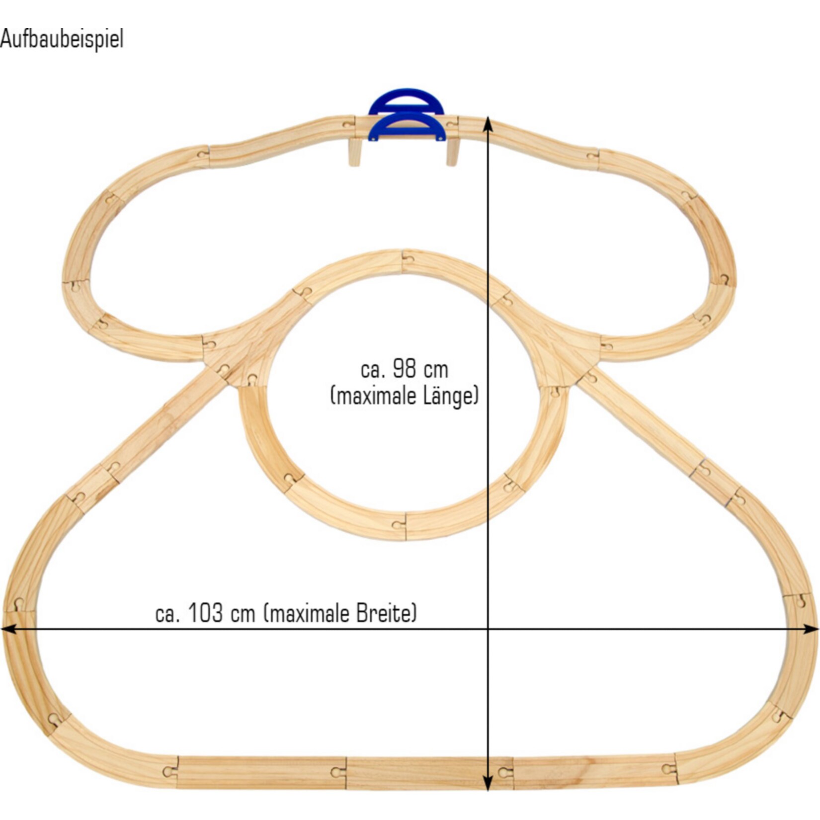130 Teile XXL Holzeisenbahn Set - 5m Schienen - Holz Eisenbahn Kinder Spielzeug