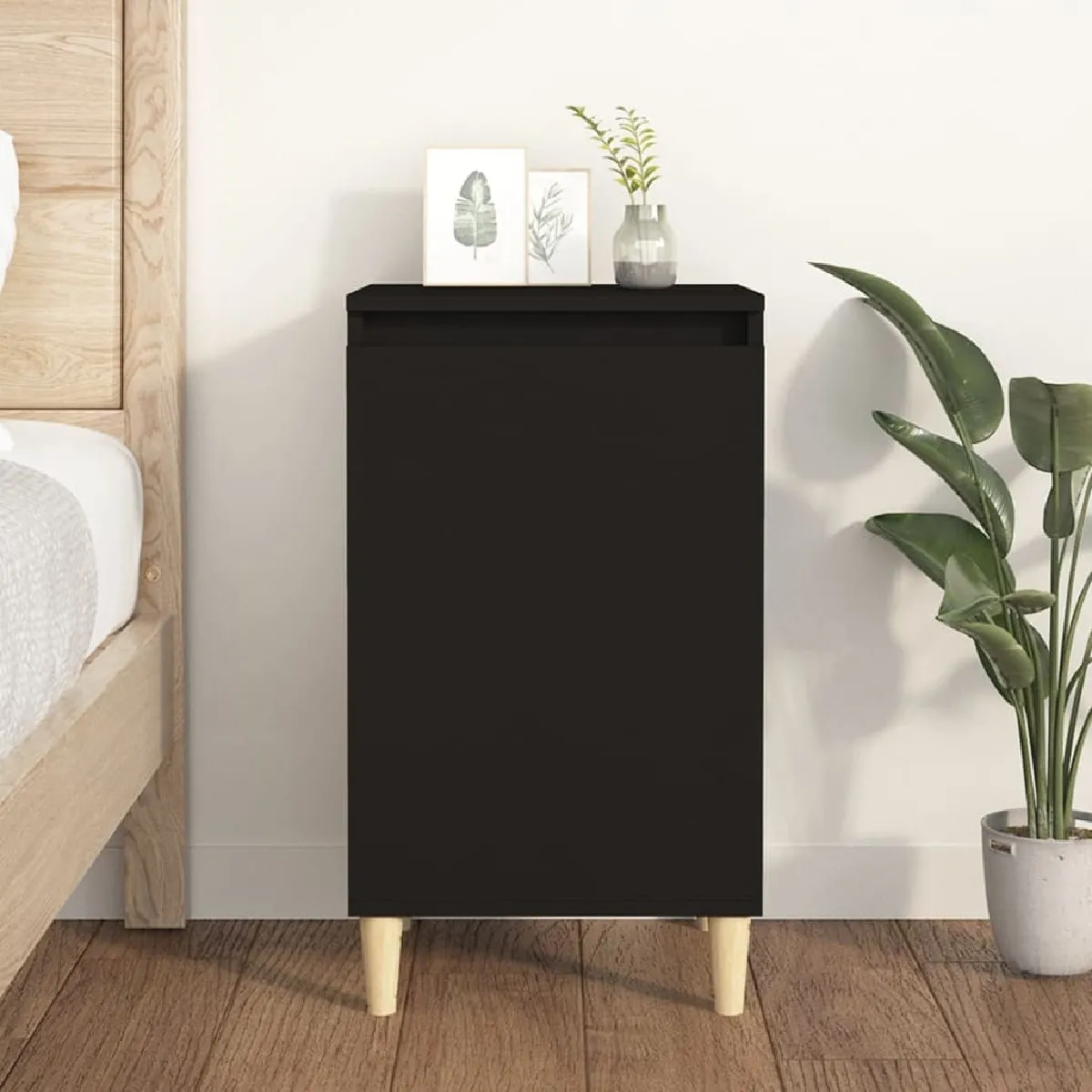 vidaXL Table de chevet noir 40x35x70 cm