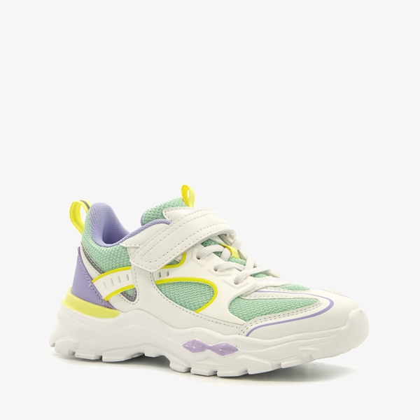 Blue Box meisjes dad sneakers wit/mintgroen