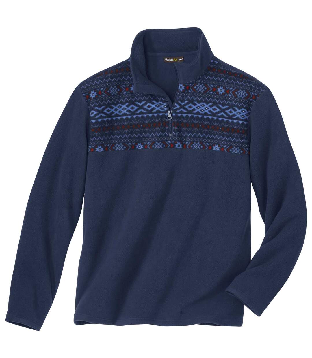 Pull Polaire Col Zippé Motifs Jacquard