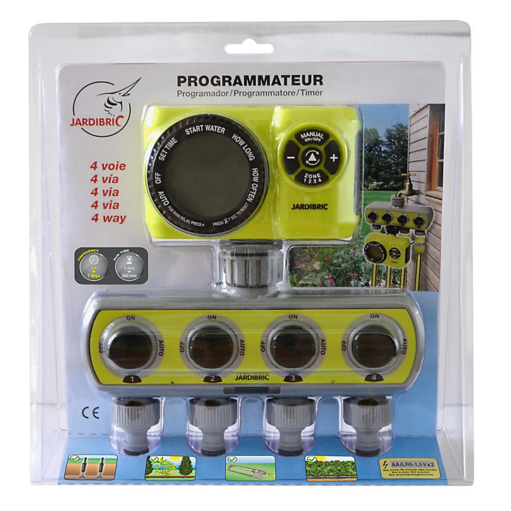 Programmateur d'arrosage digital 4 voies Jardibric PNR04
