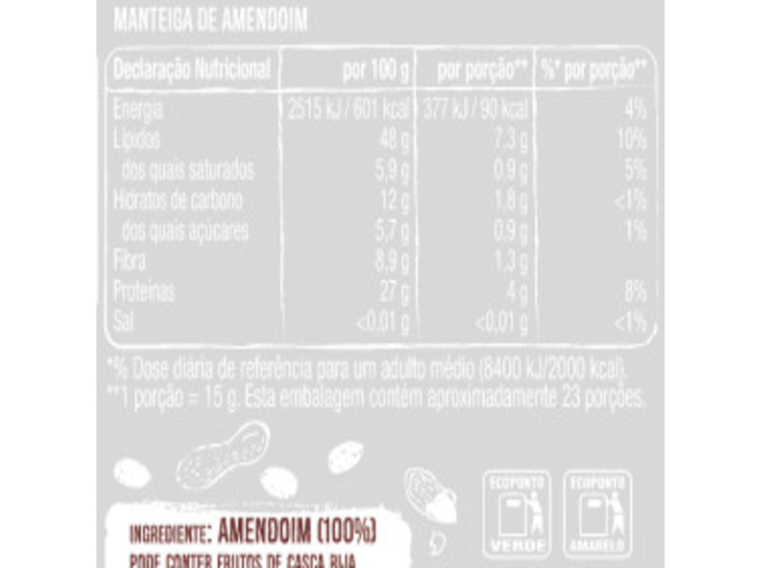 MANTEIGA CALVÉ 100% AMENDOIM 350G