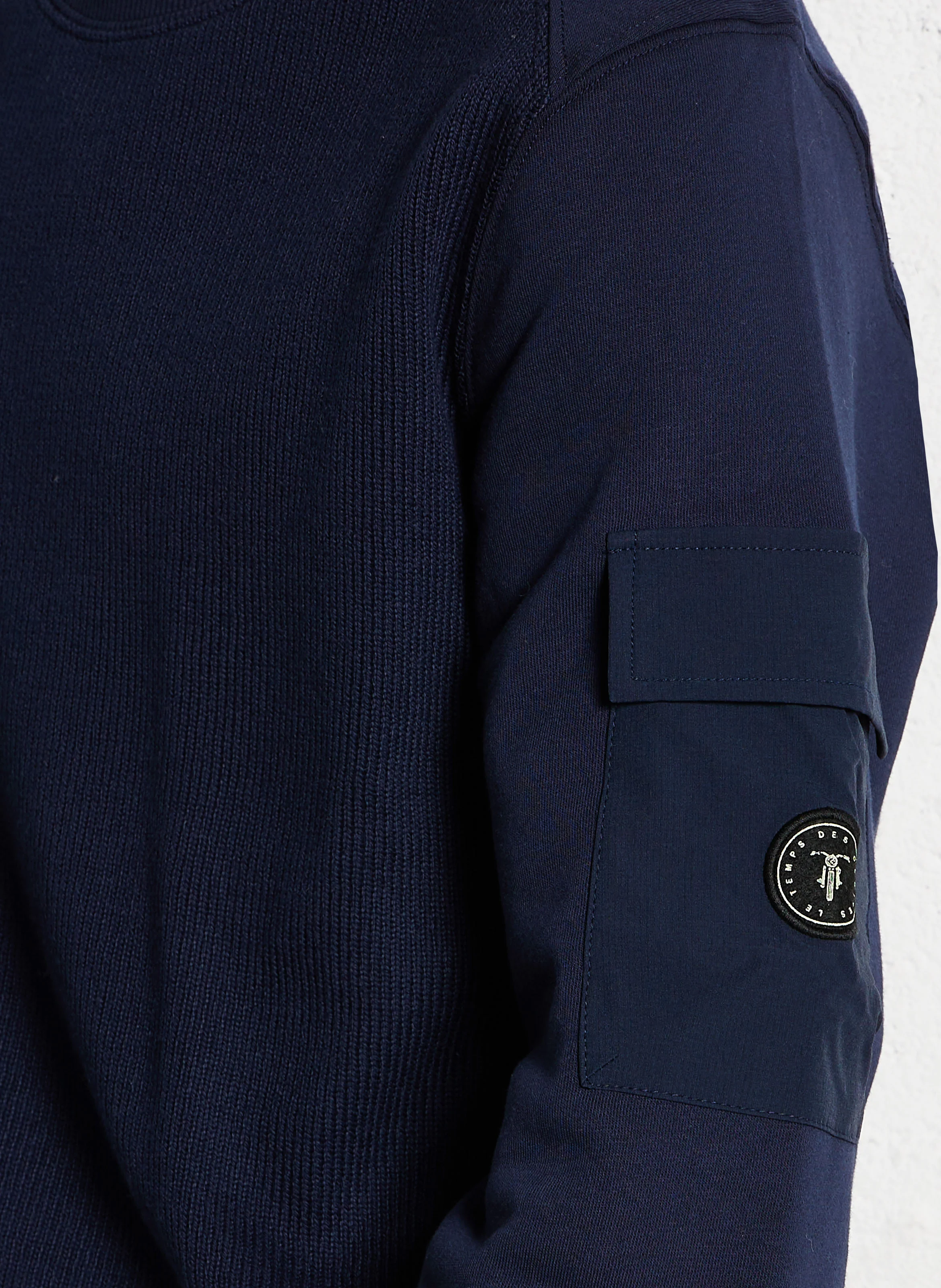 ABISAL - Sweat en maille à col rond en coton mélangé| Noir
