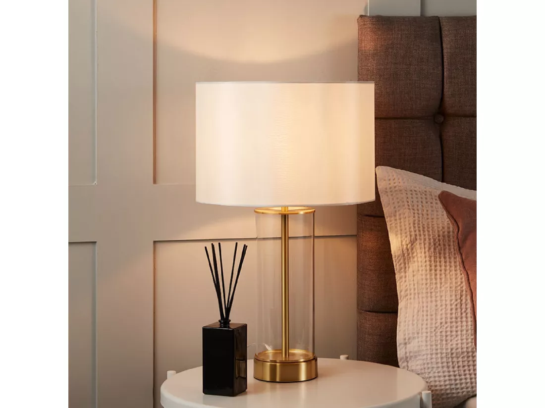 Lampe à Poser Métal et Verre Malta avec Interrupteur Tactile Laiton
