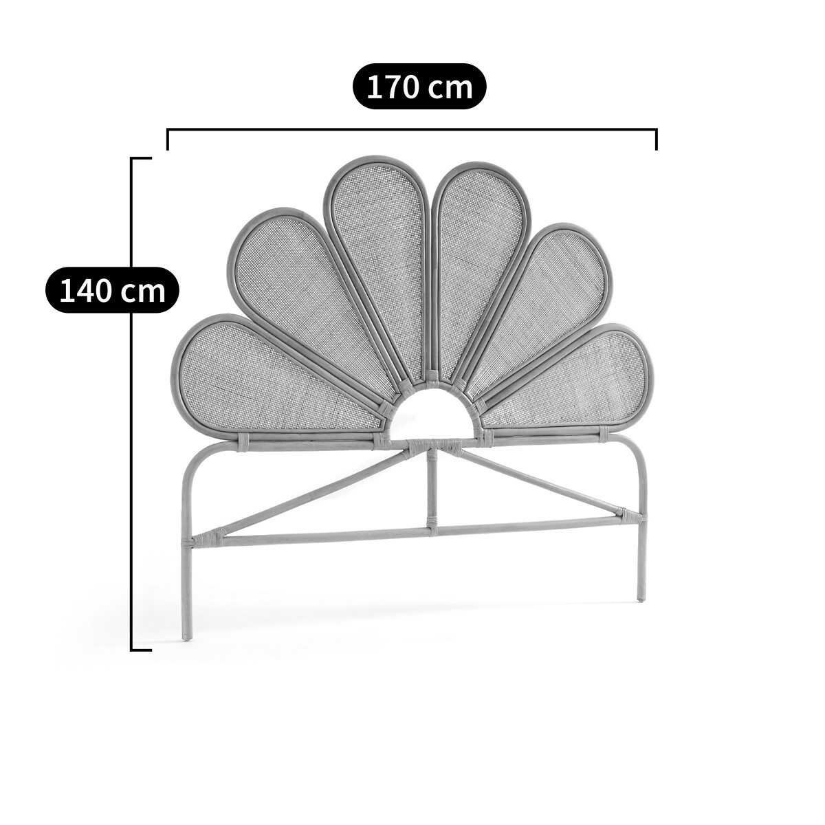 LA REDOUTE INTERIEURS<br>Cabeceira vintage em rattan, Flores